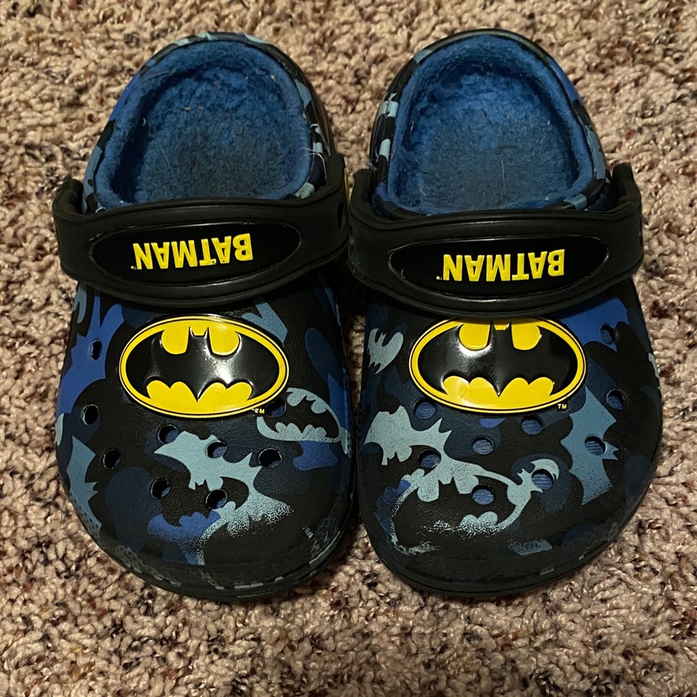 CROCS Kids' Batman Clog Sandals in Black, Blue and Yellow